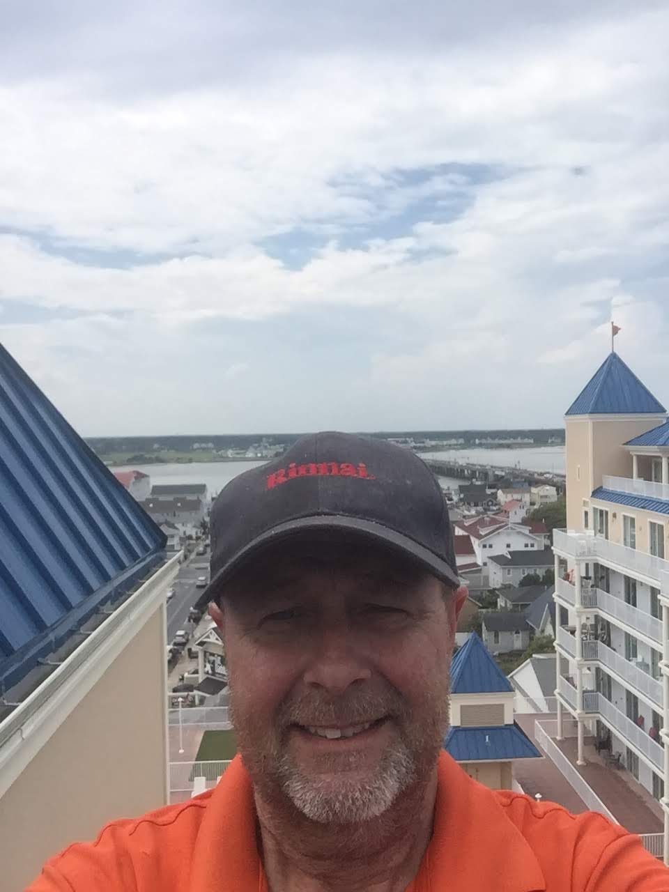 Jim Schiffler on a rooftop overlooking Ocean City